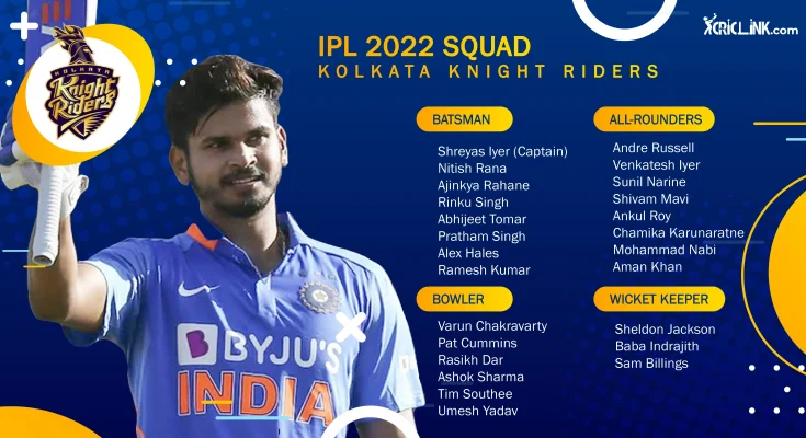 Kolkata Knight Riders Squad 2022