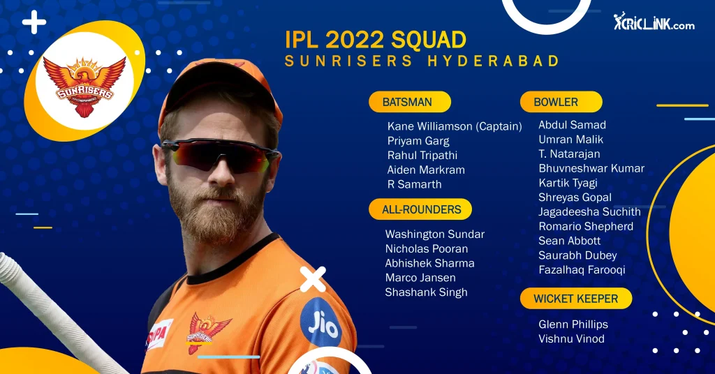 Sunrisers Hyderabad Squad 2022