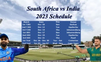 South Africa vs India Schedule 2023