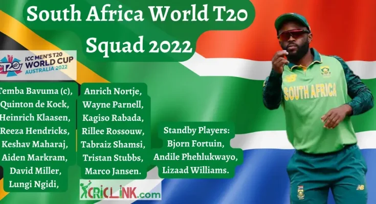 South Africa T20 World Cup squad 2022