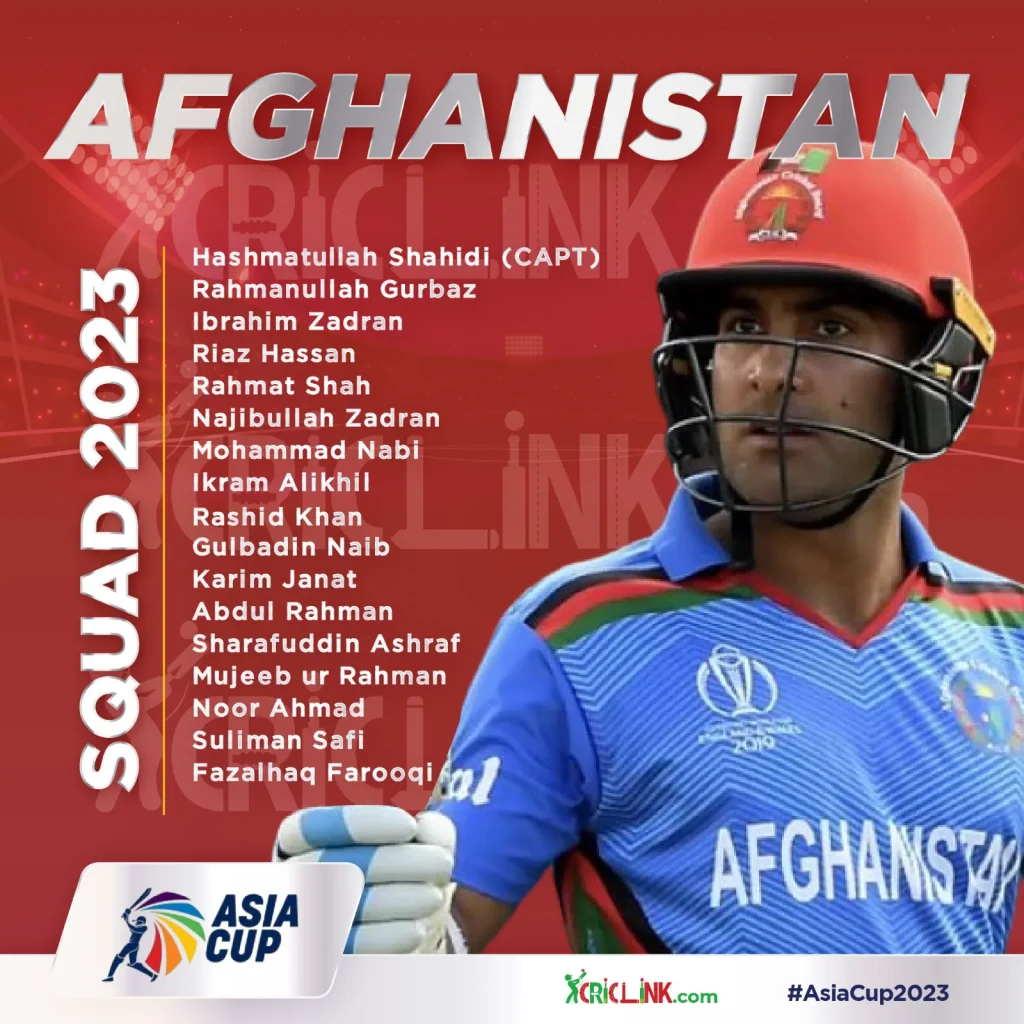 Afghanistan Asia Cup Squad 2023
