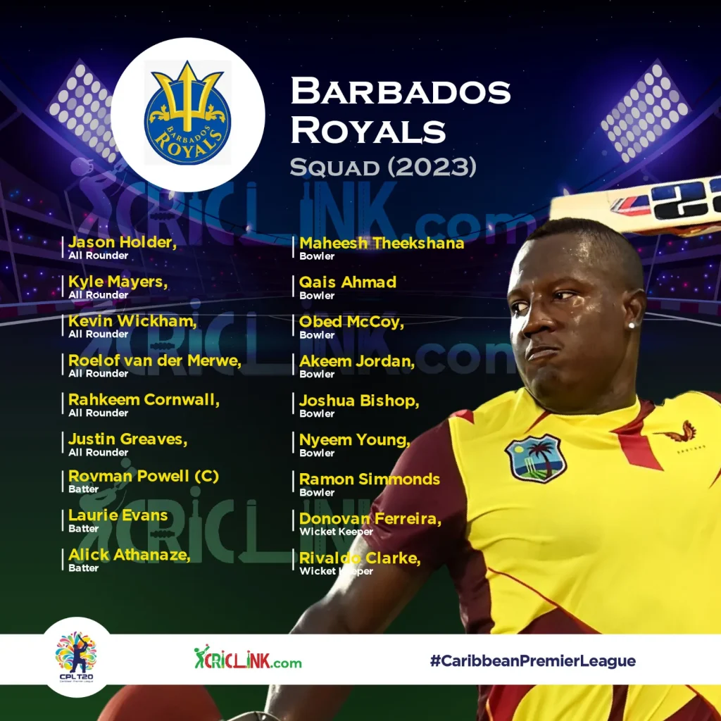 Barbados Royals Squad 2023
