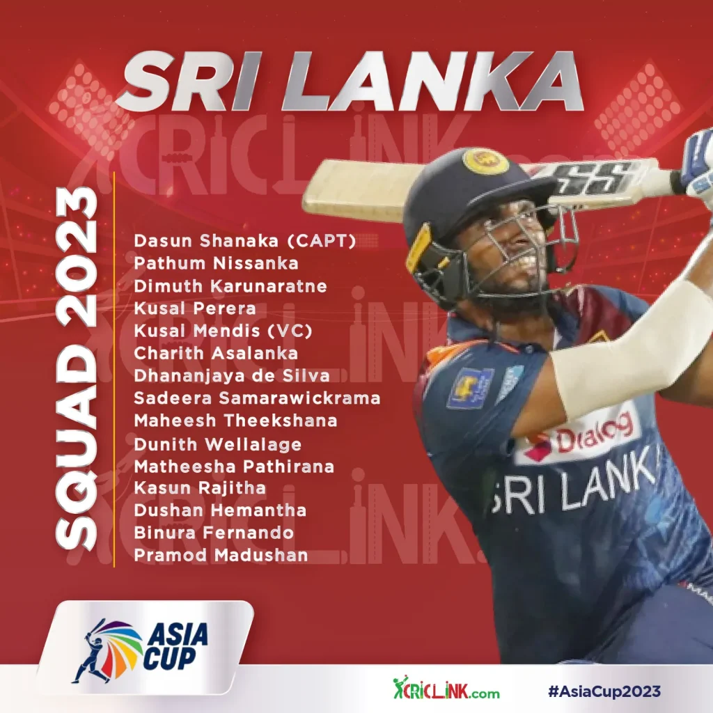 Sri Lanka Asia Cup Squad 2023