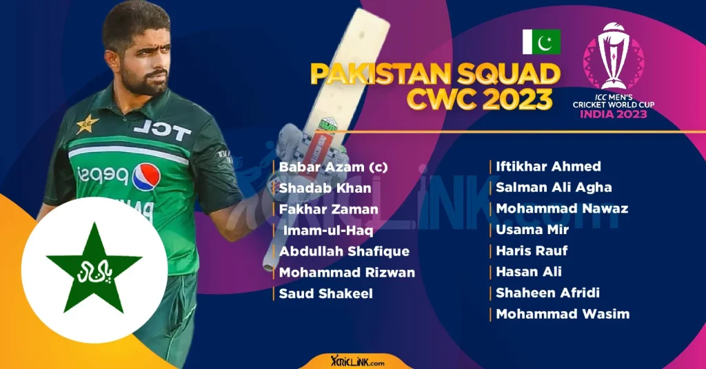2023 World Cup Pakistan Squad