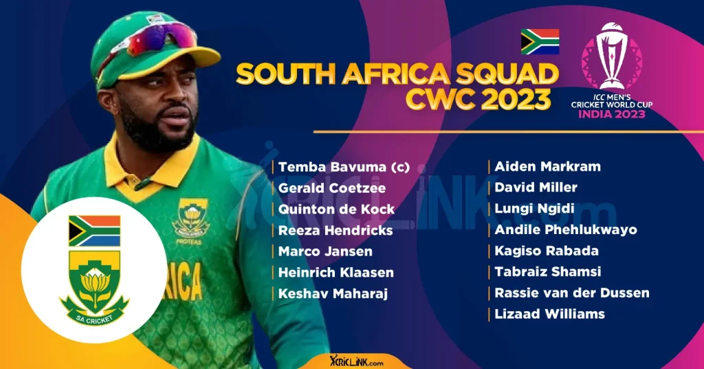 South Africa World Cup Squad 2023
