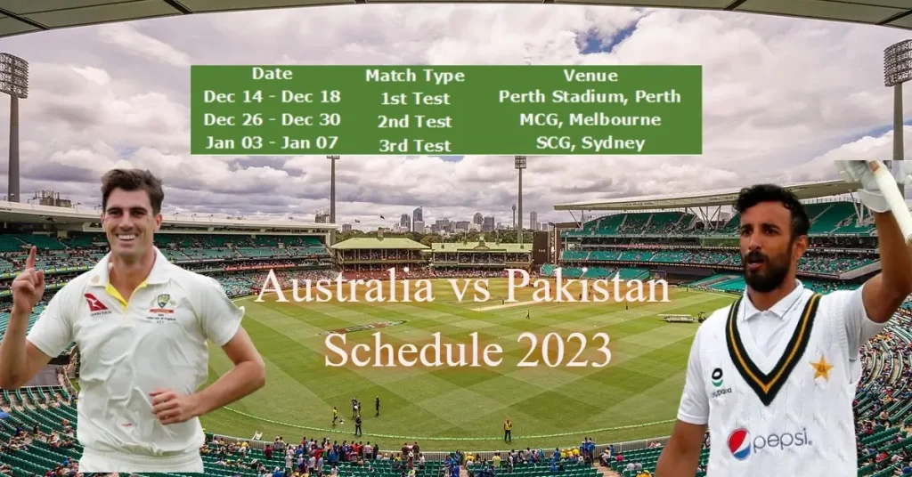 Pakistan vs Australia Schedule 2023